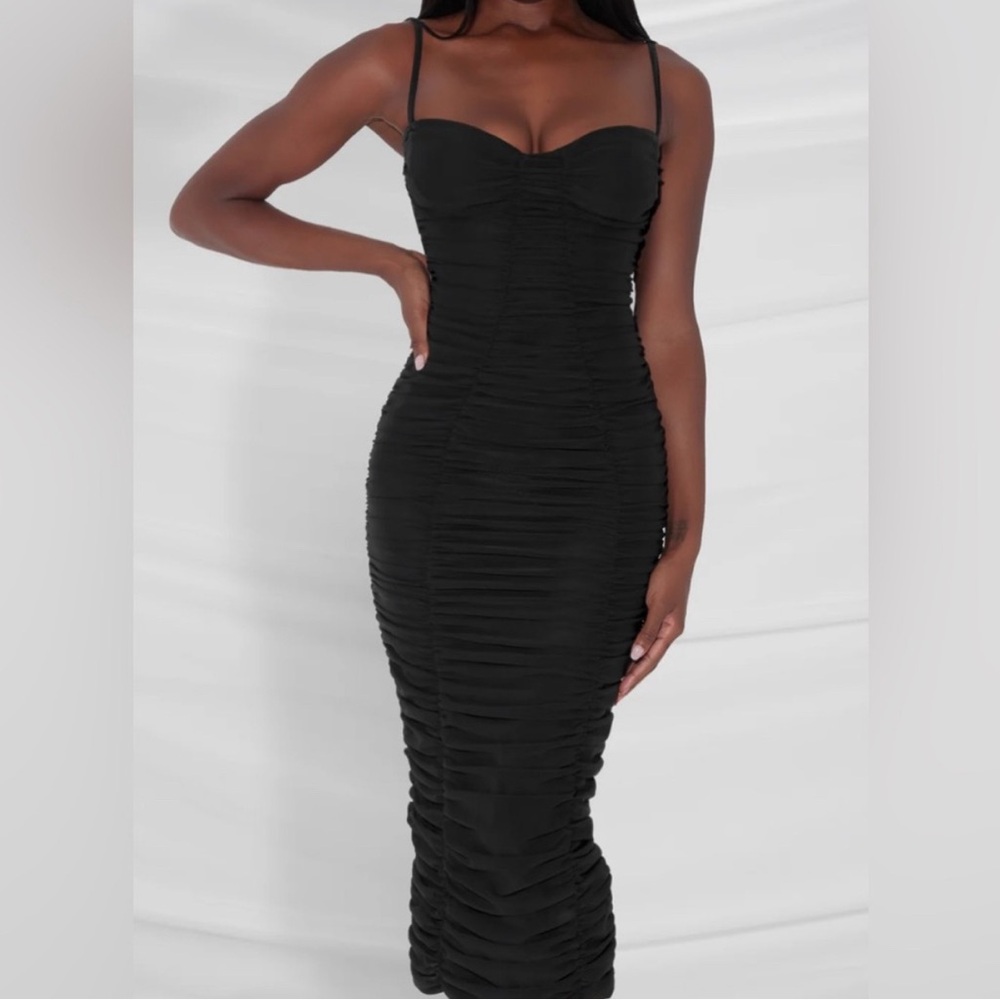 LEAU Black Storm Midi Dress